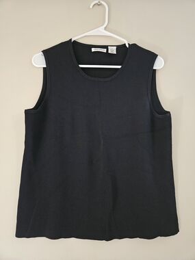 Laura Ashley Black Sleeveless Knit Tank Top